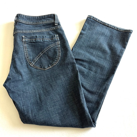 Riders by Lee Womens Bootcut Jeans Dark Wash Denim 10P Stylish Flattering Flared - Picture 1 of 12